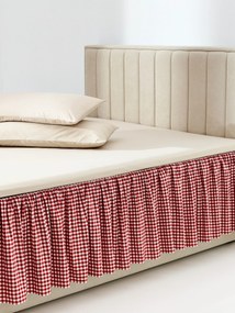 Saia de cama xadrez em algodão com folhos Twyla