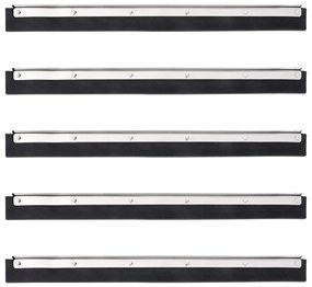 vidaXL Cabeças de rodo de chão 5 pcs 45,5x2x5 cm aço e borracha