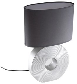 Candeeiro de mesa clássico cinzento com aço - Ollo Clássico / Antigo