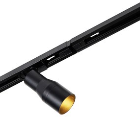 Sistema de iluminação de trilho moderno com 5 focos preto 1-fase - Iconic Kohua Moderno