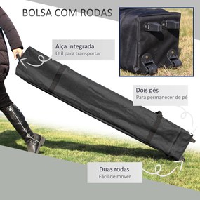 Outsunny Tenda Dobrável 2,5x2,5x2,68cm Tenda de Jardim com Proteção UV 50+ Altura Ajustável com 4 Bolsas de Areia e Bolsa de Transporte para Acampamento Festas Pátio Branco