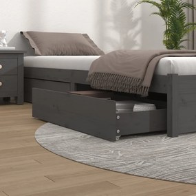 814996 vidaXL Gavetas de cama 4 pcs madeira de pinho maciça cinzento