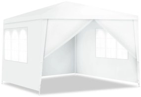 Tenda 3 x 3 m dobrável pátio pavilhão pop up tenda com 4 paredes laterais removíveis janelas grandes  tubos de metal Branca
