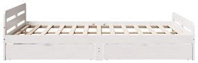 Cama sem colchão 140x190 cm madeira de pinho maciça branco