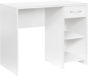 Secretária "Focus" com Gaveta e Prataleiras - 90 x 75 x 55 cm - Branco