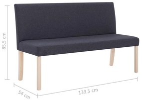 Banco 139,5 cm poliéster cinzento-escuro