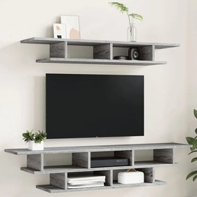 Móveis de parede para TV derivados de madeira cinzento sonoma