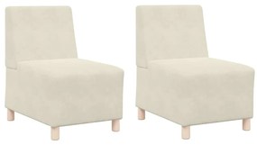 Cadeiras de Sofá 2 pcs Creme 55 x 74 x 82 cm Veludo