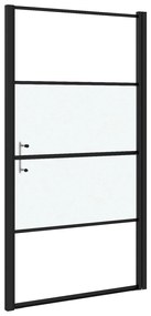 Porta de chuveiro meio vidro fosco temperado 100x178 cm preto