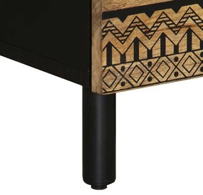 Mesa cabeceira 50x33x62cm madeira mangueira áspera maciça preto