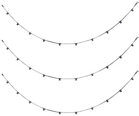 Iluminação de festão preta conectável com ficha 14m 30 luzes IP44 - Lubber