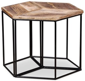 Mesa de centro madeira de mangueira maciça 56x48x40 cm