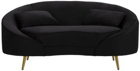 SOFÁ DE 2 LUGARES OSLO COM ALMOFADAS PRETO 148X84X68 CM