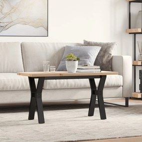 vidaXL Mesa de centro estrutura em Y 90x40x45,5 cm pinho/aço