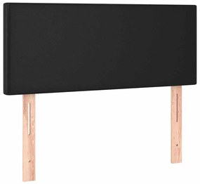 Cama box spring colchão e LED 120x190 cm couro artificial preto