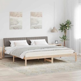 vidaXL Estrutura da cama com cabeceira Marrom e taupe 200 x 200 cm