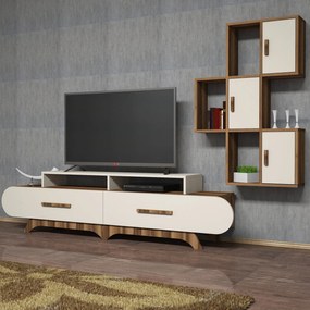 Unidade TV Flora – Nogueira e Creme – 205x50x36,8 cm