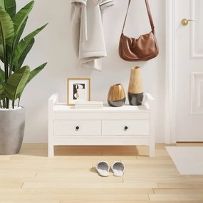 vidaXL Banco de corredor 80x40x43 cm madeira de pinho maciça branco