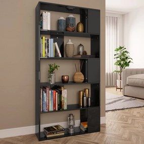 vidaXL Estante/divisória 80x24x159 cm preto brilhante