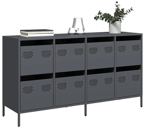 Aparador 135x39x73,5 cm aço laminado a frio antracite