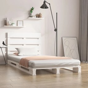 vidaXL Cama sem colchão 100x200 cm madeira de pinho maciça branco