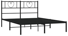 Estrutura de cama com cabeceira 160x200 cm metal preto