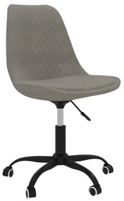 Cadeira de escritório giratória tecido cinzento-claro