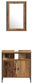 Conjunto de Móveis para o Banheiro de 4 Peças Madeira Antiga e Madeira