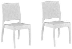 Conjunto de 2 cadeiras de jardim brancas FOSSANO Beliani