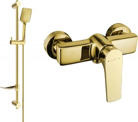 Mexen Lynx Misturadora de duche DF62 com conjunto de chuveiro, dourada - 74594DF62-50