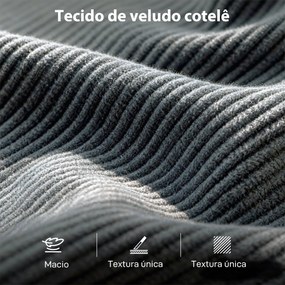 Sofá de 3 Lugares Revestido em Veludo Almofadas Espessas com Molas Assento Largo 2 Almofadas 188x80x86 cm Cinzento Escuro