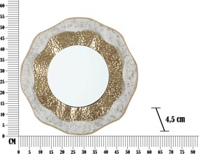 ESPELHO DE PAREDE SHAI LIGHT Ø 54,5X4,5 CM DOURADO E CREME