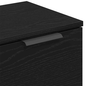Buffets 2 pcs Madeira de Carvalho Preto 60x30x70 cm Madeira Engenharia