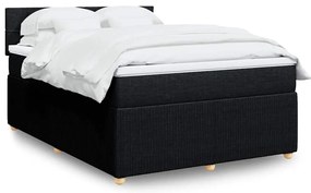 Cama com molas/colchão 160x200 cm tecido preto