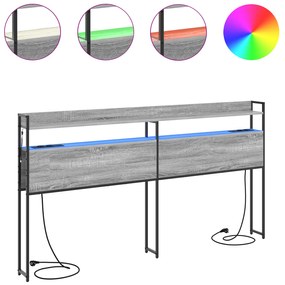 Cabeceira de armazenamento Sonoma cinzento 180 cm