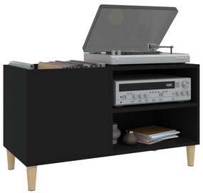 Armário para discos 84,5x38x48 cm derivados de madeira preto
