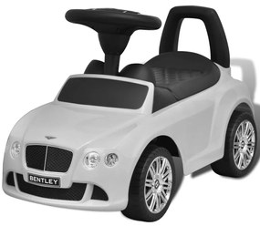 80091 vidaXL Mini-Carro Infantil, de Impulso com Pés, modelo Bentley, cor Branca
