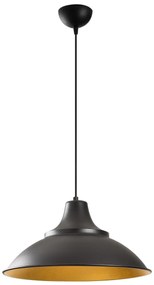 Candeeiro de Teto Saglam – Preto e Dourado – Diâmetro 44 cm, Altura 12