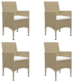 7 pcs conjunto de jantar para jardim bege