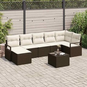 Conjunto de Sofá de Jardim vidaXL 7 Peças com Almofadas em Cinza Rattan