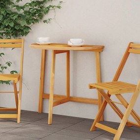 vidaXL Mesa de Jardim Dobrável Meia-Retangular 78x46x75 cm Madeira Sólida de Acácia
