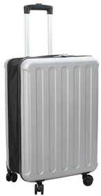 vidaXL Mala Dobravel Casco Duro 24'' Prateada 43x27x66 cm ABS