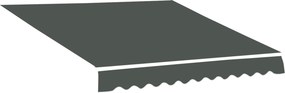 Outsunny Teto de Substituição para Toldo 382x240 cm Lona para Toldo com Dobras Proteção UV Impermeável para Pátio Cinzento | Aosom Portugal