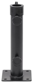 Base de guarda-sol para poste de Ø38/48 mm aço preto fosco