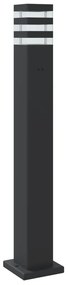 Candeeiro de chão para exterior com sensor 80 cm alumínio preto
