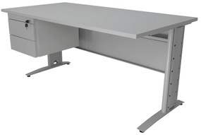 Secretária 1200x800 mm com Bloco de Gavetas Suspenso em Chapa - Soho