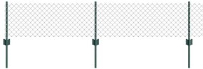 Cerca de Cadeia com 10 Postes U Verde 0.4x10 m Aço
