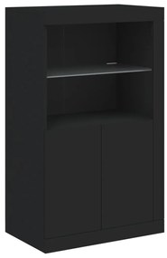 Aparador com luzes LED 162x37x100 cm preto