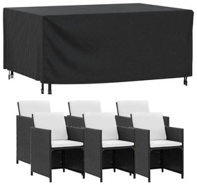 Capas móveis de jardim 2pcs 172x113x73cm impermeável 420D preto