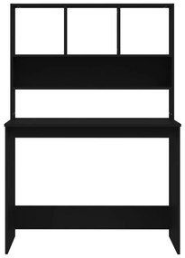 Secretária c/ prateleiras 102x45x148 cm derivados madeira preto
